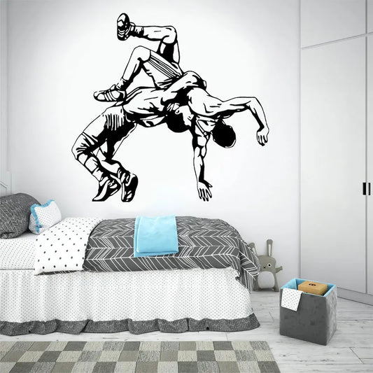 Wrestling Wall Sticker – Vinyl Decal (BJJ / Grappling Design)