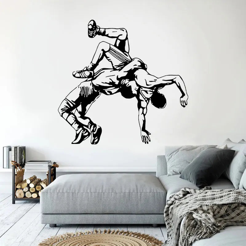 Wrestling Wall Sticker – Vinyl Decal (BJJ / Grappling Design)