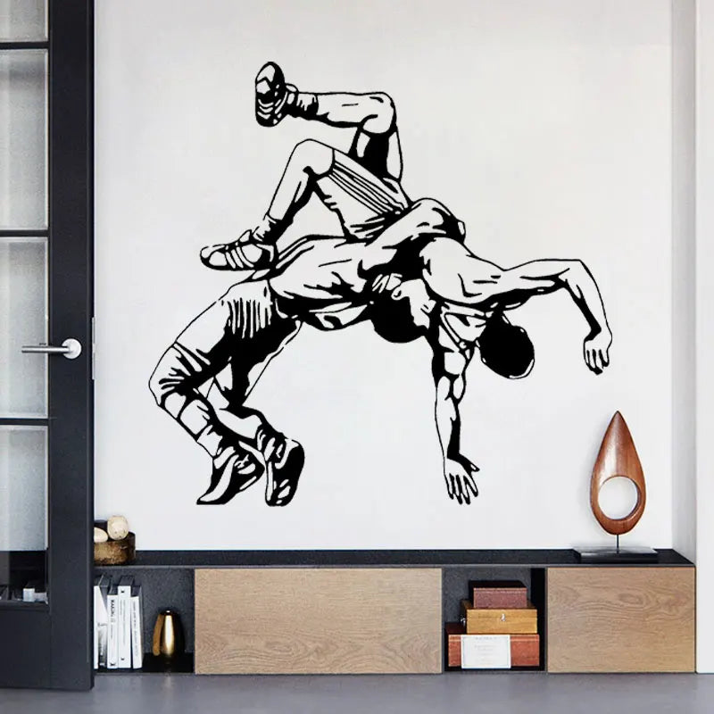 Wrestling Wall Sticker – Vinyl Decal (BJJ / Grappling Design)