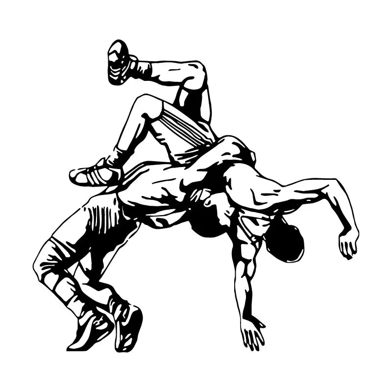 Wrestling Wall Sticker – Vinyl Decal (BJJ / Grappling Design)