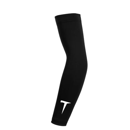 Trivitalis compression arm sleeve with anti-slip band for training and outdoor sports mma bjj running 